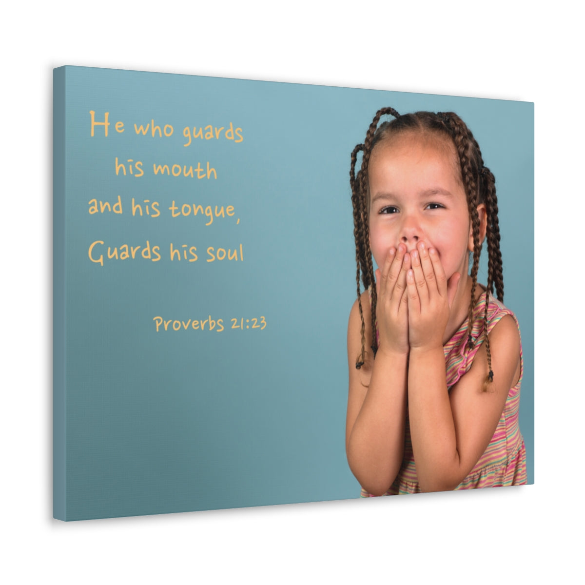 Scripture Walls Guards His Soul Proverbs 21:23 Bible Verse Canvas Christian Wall Art Bible Verse Print Ready To Hang Unframed-Express Your Love Gifts