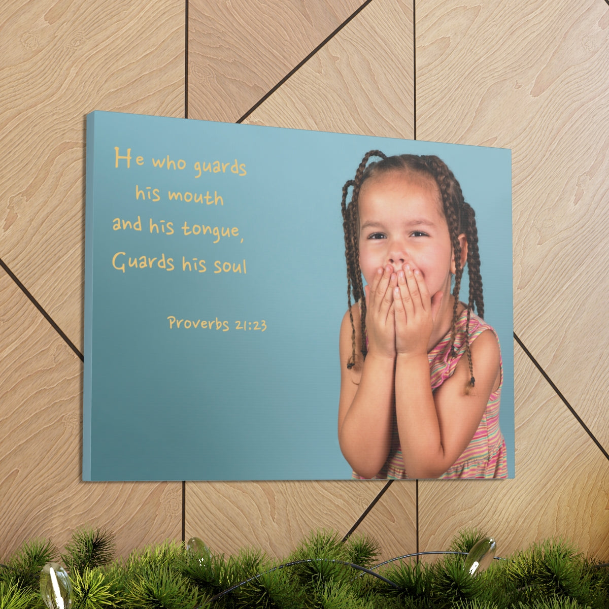 Scripture Walls Guards His Soul Proverbs 21:23 Bible Verse Canvas Christian Wall Art Bible Verse Print Ready To Hang Unframed-Express Your Love Gifts