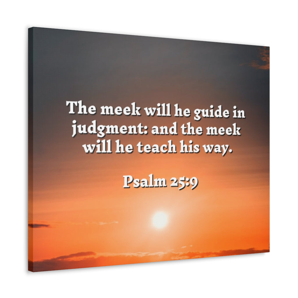 Scripture Walls Guide In Judgement Psalm 25:9 Bible Verse Canvas Christian Wall Art Ready to Hang Unframed-Express Your Love Gifts