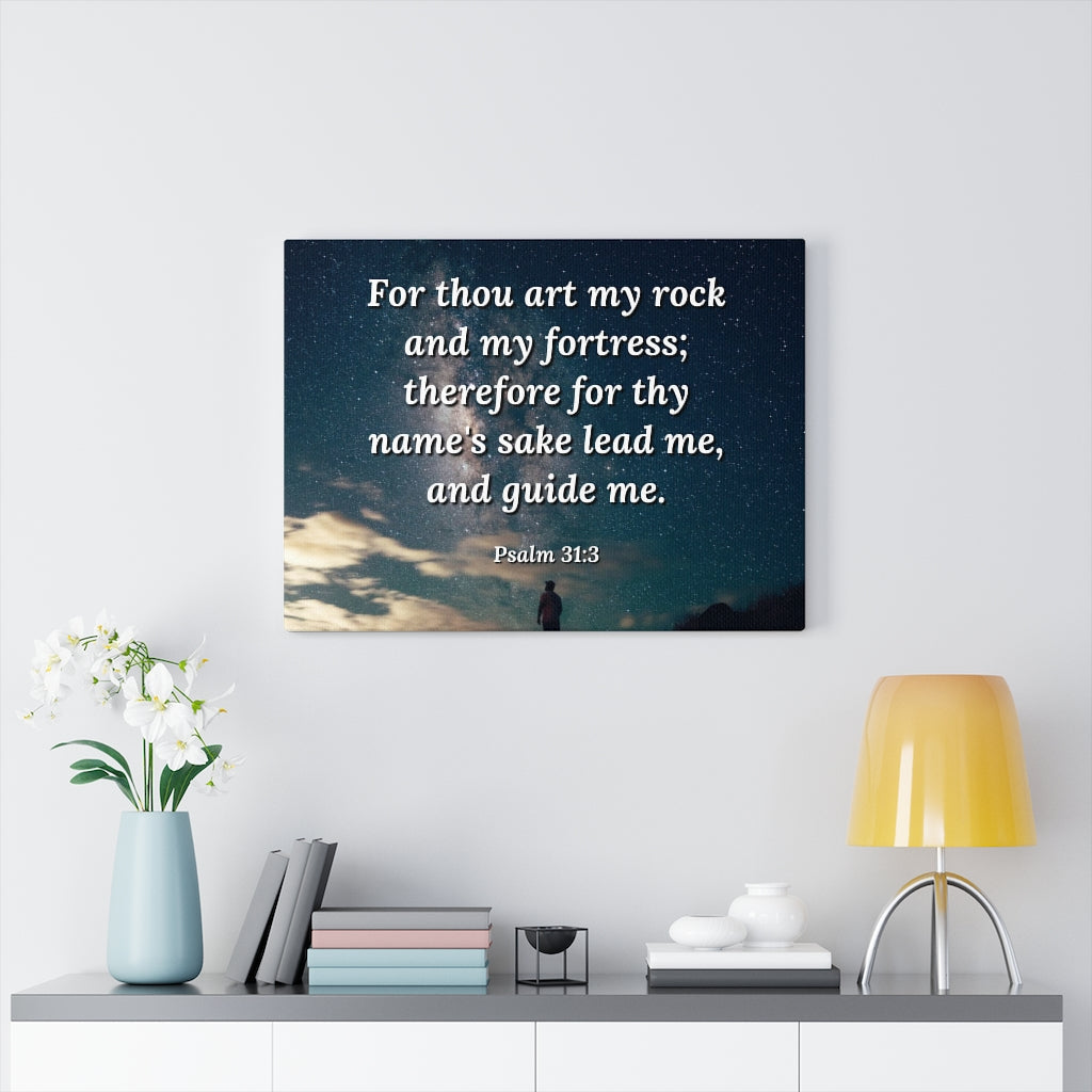 Scripture Walls Guide Me Psalms 31:3 Bible Verse Canvas Christian Wall Art Ready to Hang Unframed-Express Your Love Gifts