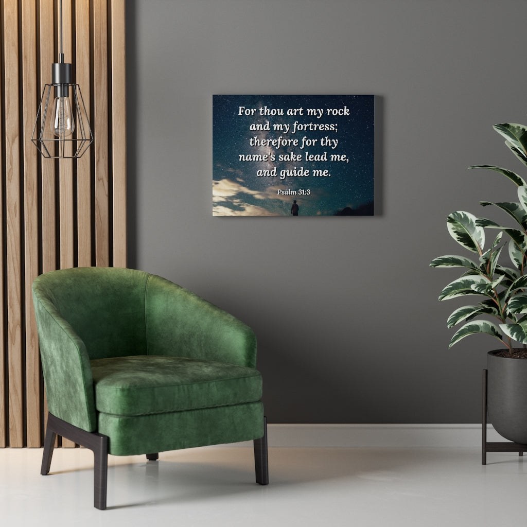 Scripture Walls Guide Me Psalms 31:3 Bible Verse Canvas Christian Wall Art Ready to Hang Unframed-Express Your Love Gifts
