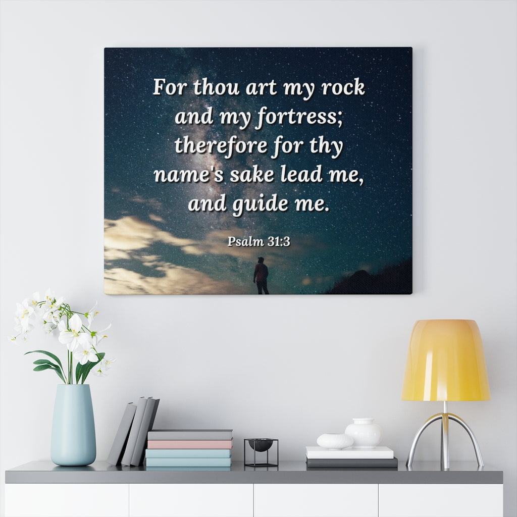 Scripture Walls Guide Me Psalms 31:3 Bible Verse Canvas Christian Wall Art Ready to Hang Unframed-Express Your Love Gifts