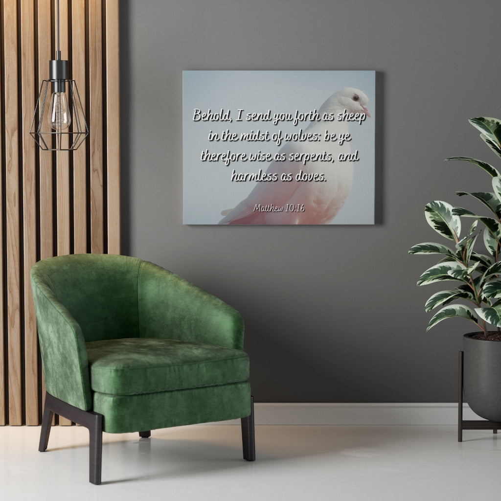 Scripture Walls Harmless As Doves Matthew 10:16 Bible Verse Canvas Christian Wall Art Ready to Hang Unframed-Express Your Love Gifts