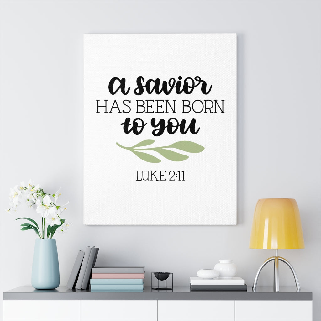 Scripture Walls Has Been Born Luke 2:11 Bible Verse Canvas Christian Wall Art Ready to Hang Unframed-Express Your Love Gifts