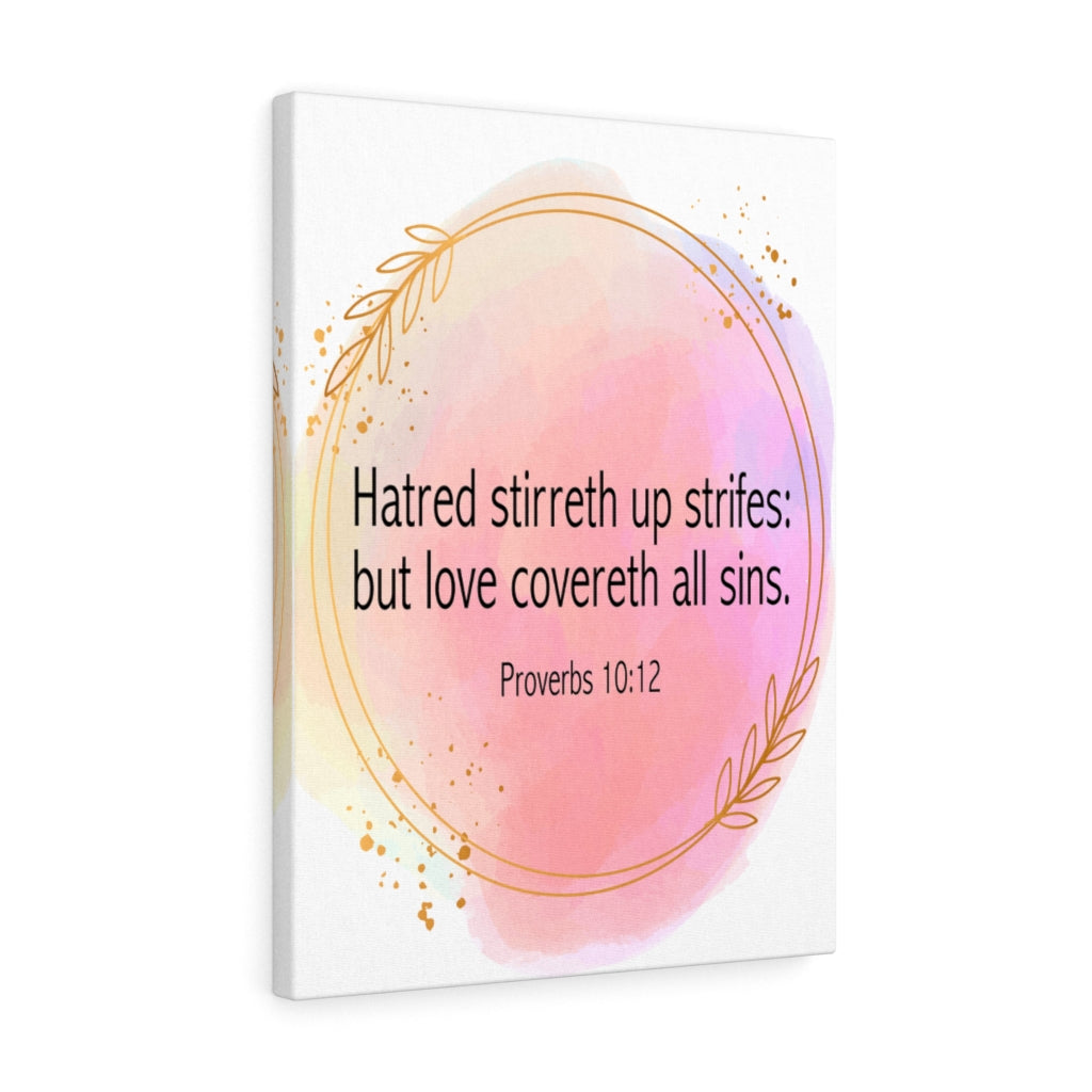 Scripture Walls Hatred Stirreth Proverbs 10:12 Bible Verse Canvas Christian Wall Art Ready to Hang Unframed-Express Your Love Gifts