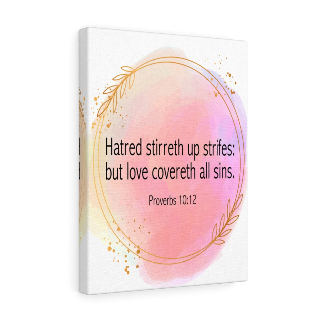 Scripture Walls Hatred Stirreth Proverbs 10:12 Bible Verse Canvas Christian Wall Art Ready to Hang Unframed-Express Your Love Gifts