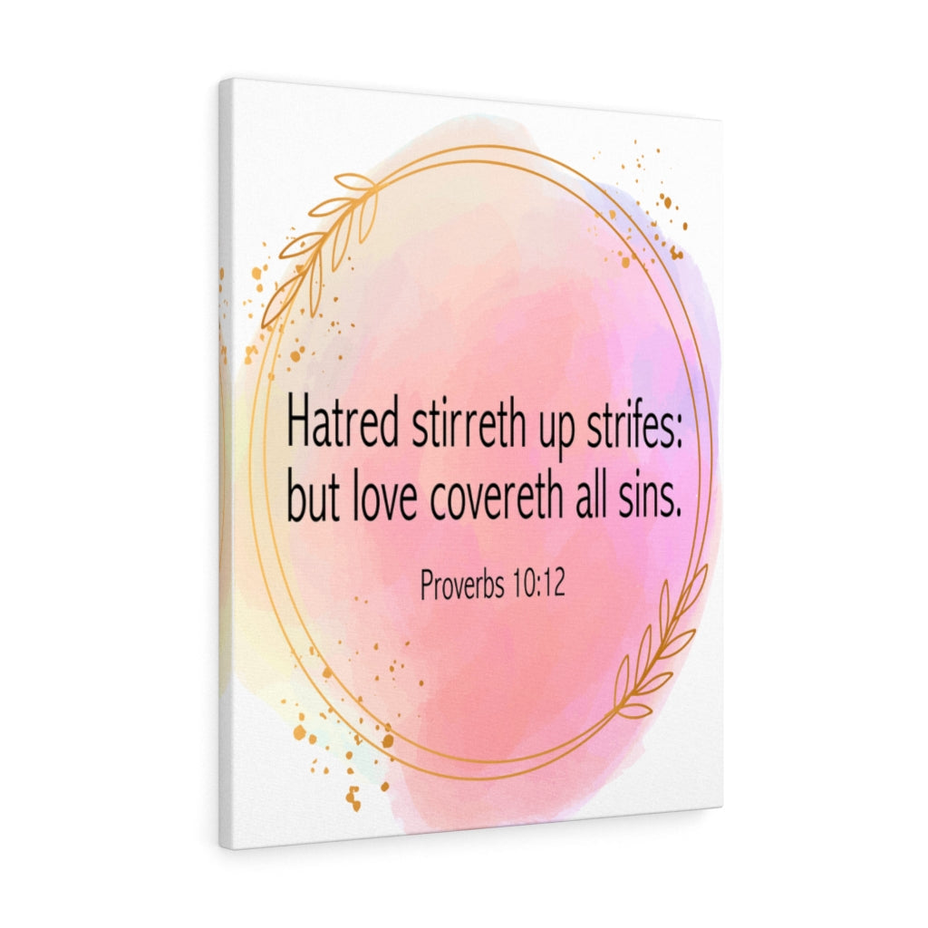 Scripture Walls Hatred Stirreth Proverbs 10:12 Bible Verse Canvas Christian Wall Art Ready to Hang Unframed-Express Your Love Gifts