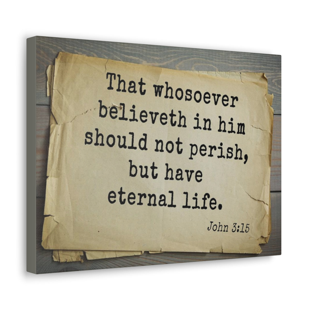 Scripture Walls Have Eternal Life John 3:15 Bible Verse Canvas Christian Wall Art Bible Verse Print Ready To Hang Unframed-Express Your Love Gifts