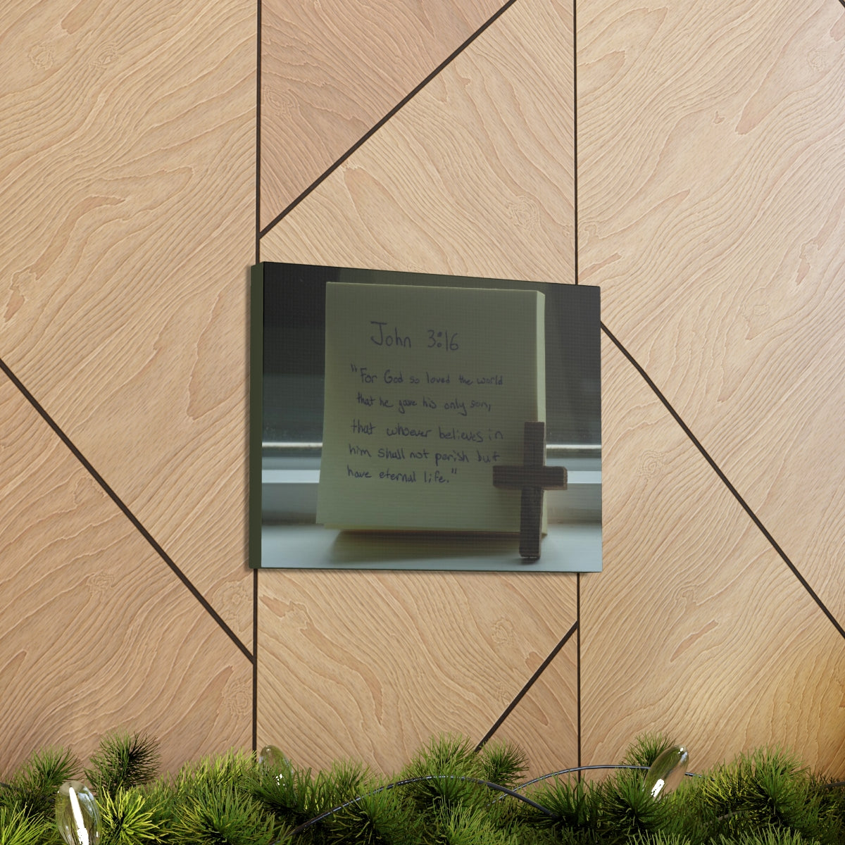 Scripture Walls Have Eternal Life John 3:16 Cross Bible Verse Canvas Christian Wall Art Bible Verse Print Ready To Hang Unframed-Express Your Love Gifts