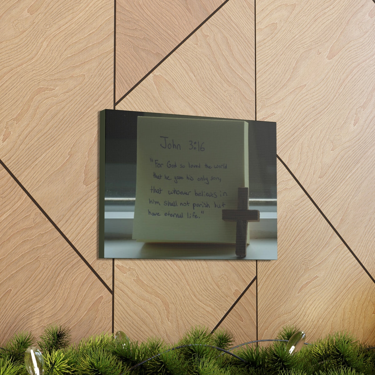 Scripture Walls Have Eternal Life John 3:16 Cross Bible Verse Canvas Christian Wall Art Bible Verse Print Ready To Hang Unframed-Express Your Love Gifts