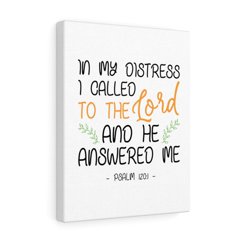 Scripture Walls He Answered Me Psalm 120:1 Bible Verse Canvas Christian Wall Art Ready to Hang Unframed-Express Your Love Gifts