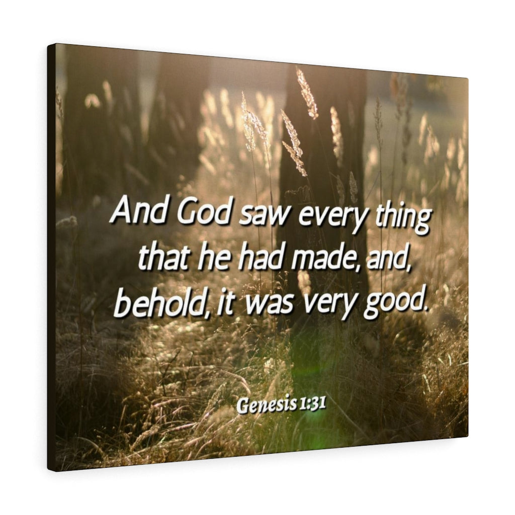 Scripture Walls He Had Made Genesis 1:31 Bible Verse Canvas Christian Wall Art Ready to Hang Unframed-Express Your Love Gifts
