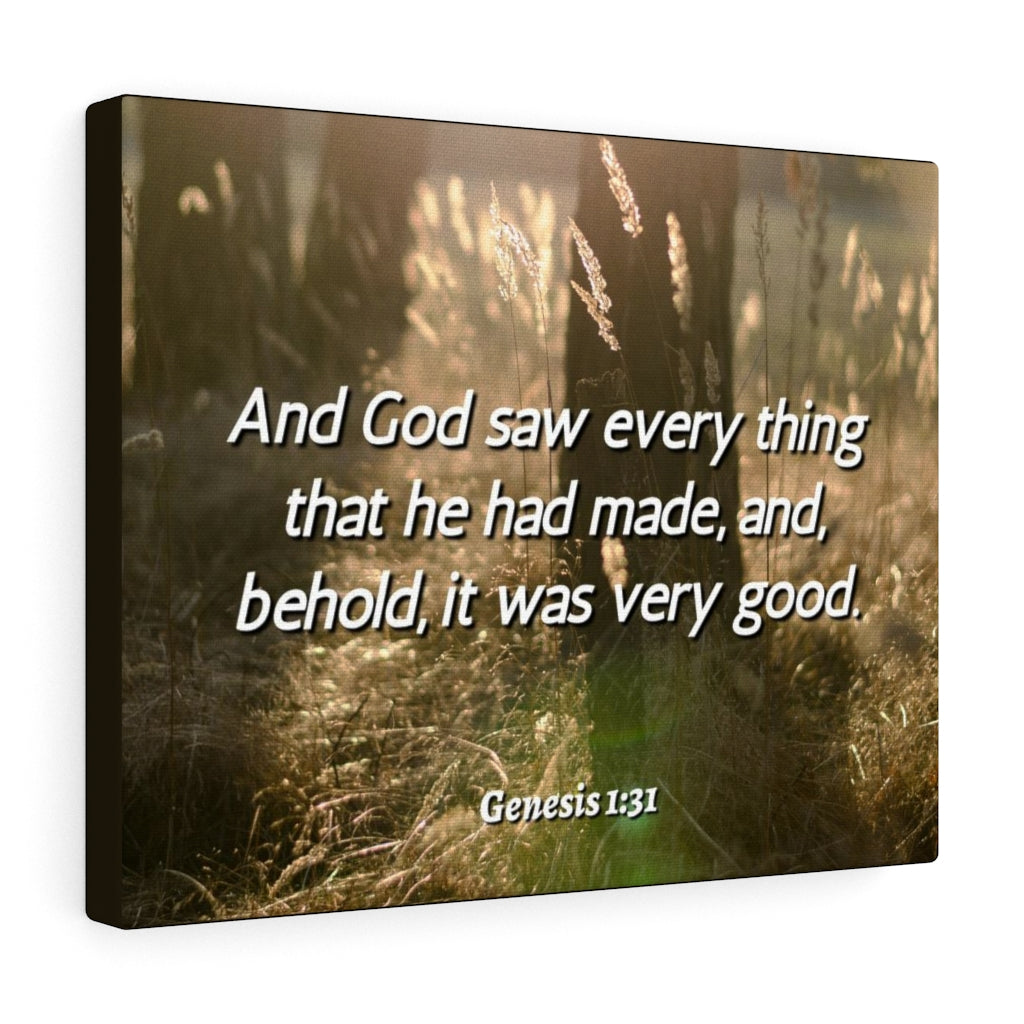 Scripture Walls He Had Made Genesis 1:31 Bible Verse Canvas Christian Wall Art Ready to Hang Unframed-Express Your Love Gifts