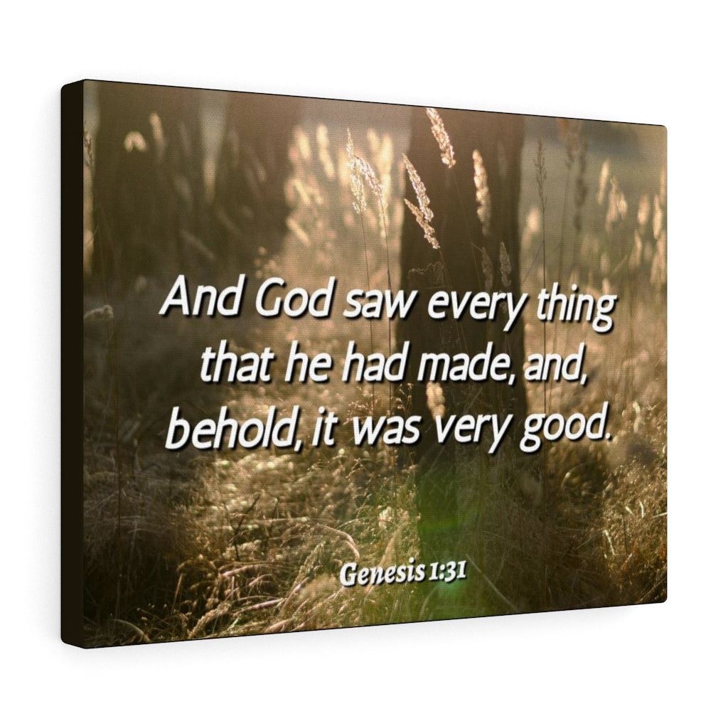 Scripture Walls He Had Made Genesis 1:31 Bible Verse Canvas Christian Wall Art Ready to Hang Unframed-Express Your Love Gifts