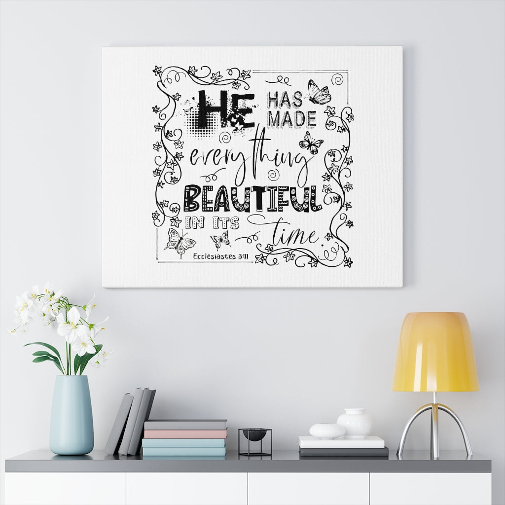 Scripture Walls He Has Made Everything Beautiful Ecclesiastes 3:11 Christian Wall Art Bible Verse Print Ready To Hang Unframed-Express Your Love Gifts