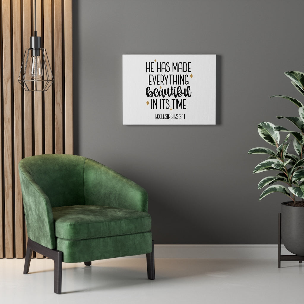Scripture Walls He Has Made Everything Beautiful Ecclesiastes 3:11 Plain Christian Wall Art Bible Verse Print Ready To Hang Unframed-Express Your Love Gifts