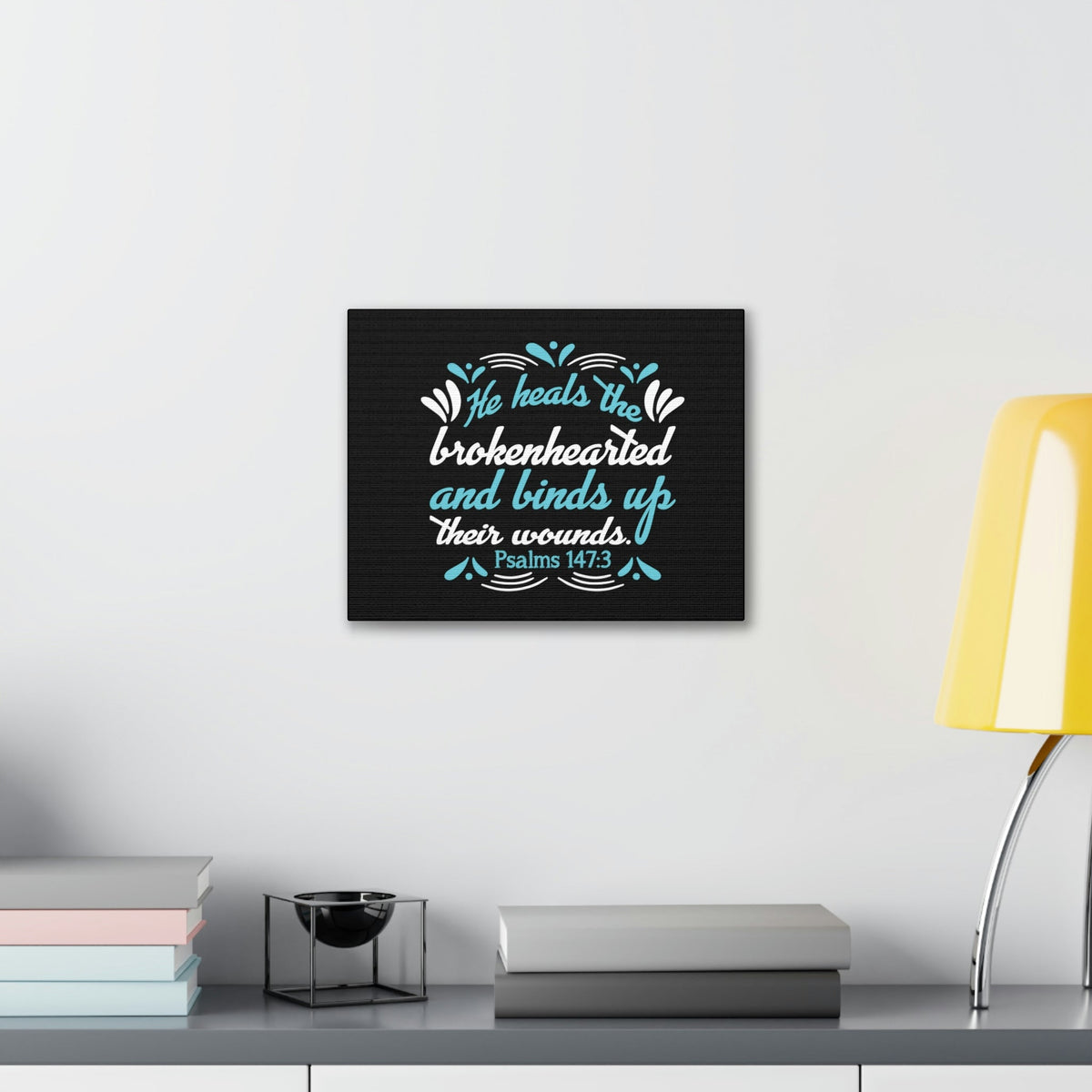 Scripture Walls He Heals Psalms 147:3 Christian Wall Art Bible Verse Print Ready to Hang Unframed-Express Your Love Gifts