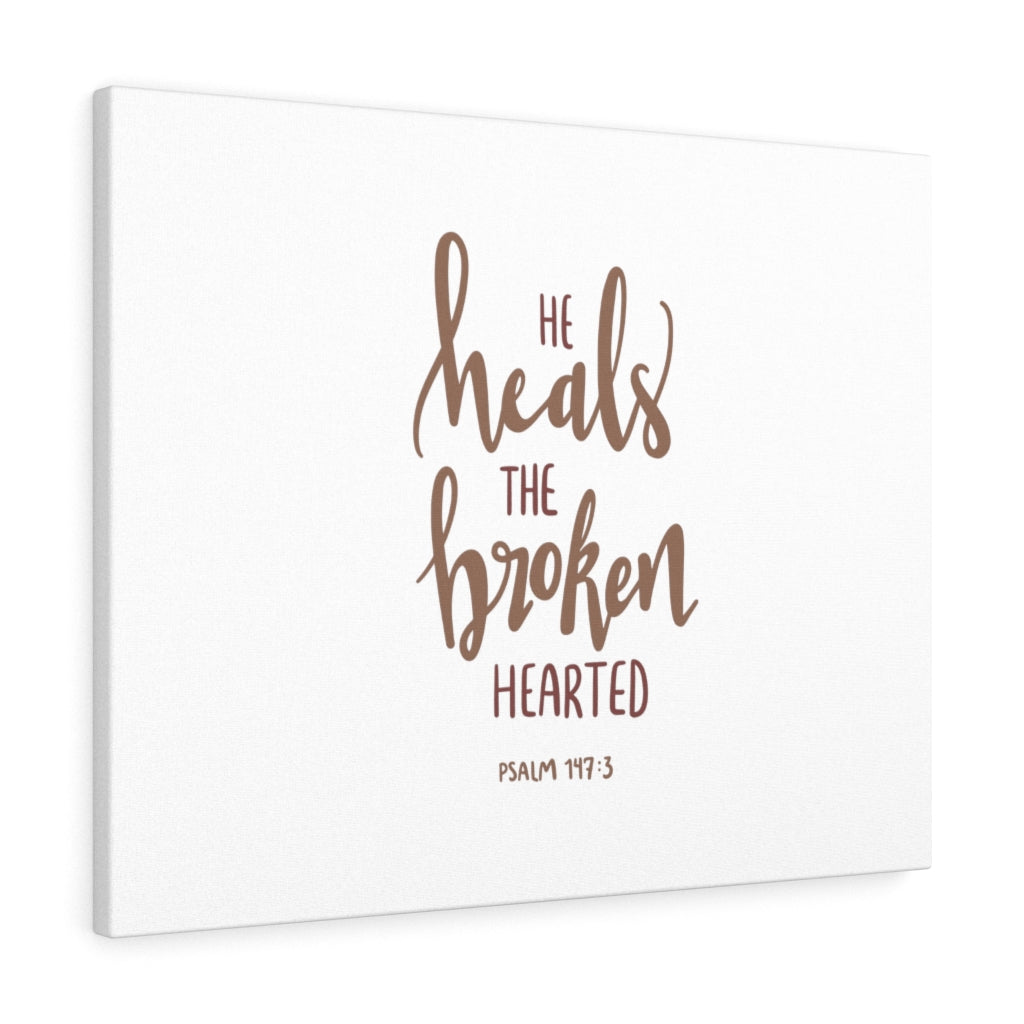Scripture Walls He Heals The Broken Psalm 147:3 Bible Verse Canvas Christian Wall Art Ready to Hang Unframed-Express Your Love Gifts