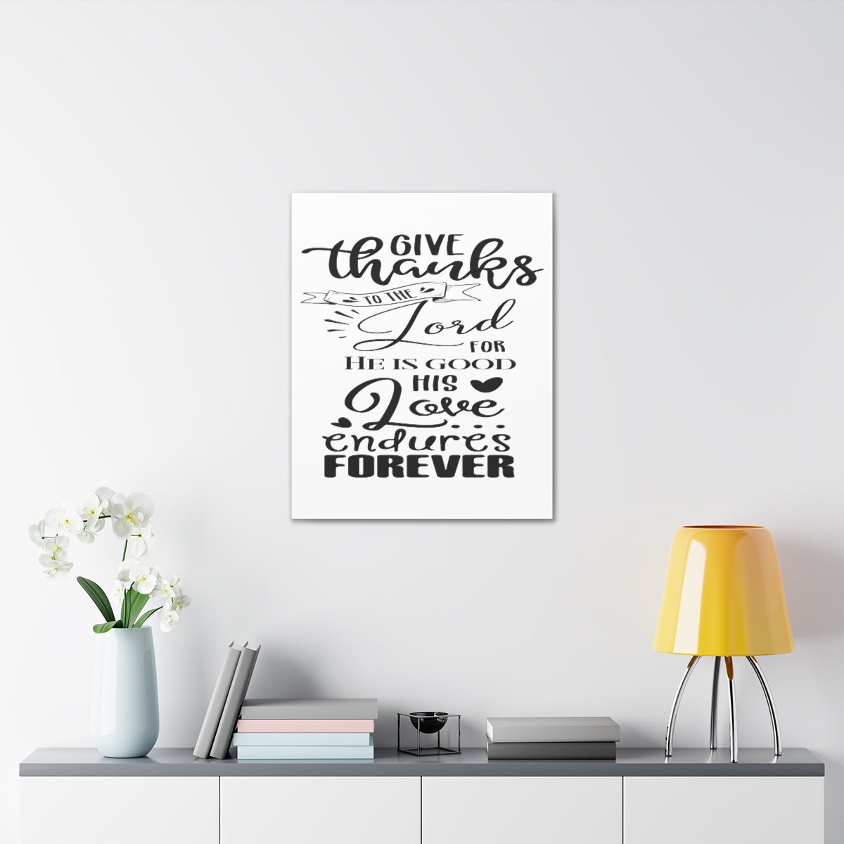 Scripture Walls He Is Good Psalm 107:1-3 Christian Wall Art Print Ready to Hang Unframed-Express Your Love Gifts