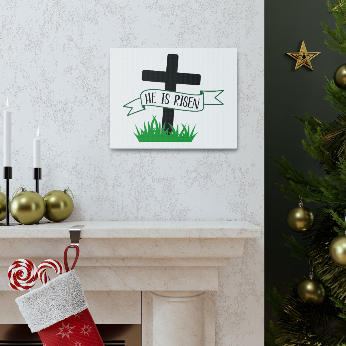 Scripture Walls He Is Risen 1 Corinthians 15:4 Christian Wall Art Print Ready to Hang Unframed-Express Your Love Gifts