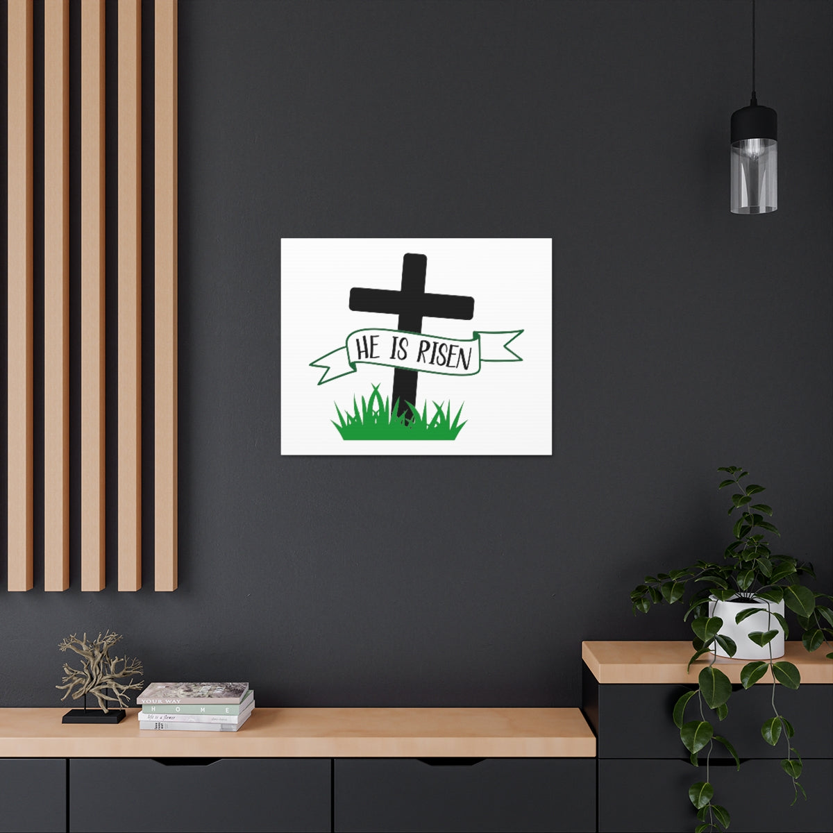 Scripture Walls He Is Risen 1 Corinthians 15:4 Christian Wall Art Print Ready to Hang Unframed-Express Your Love Gifts