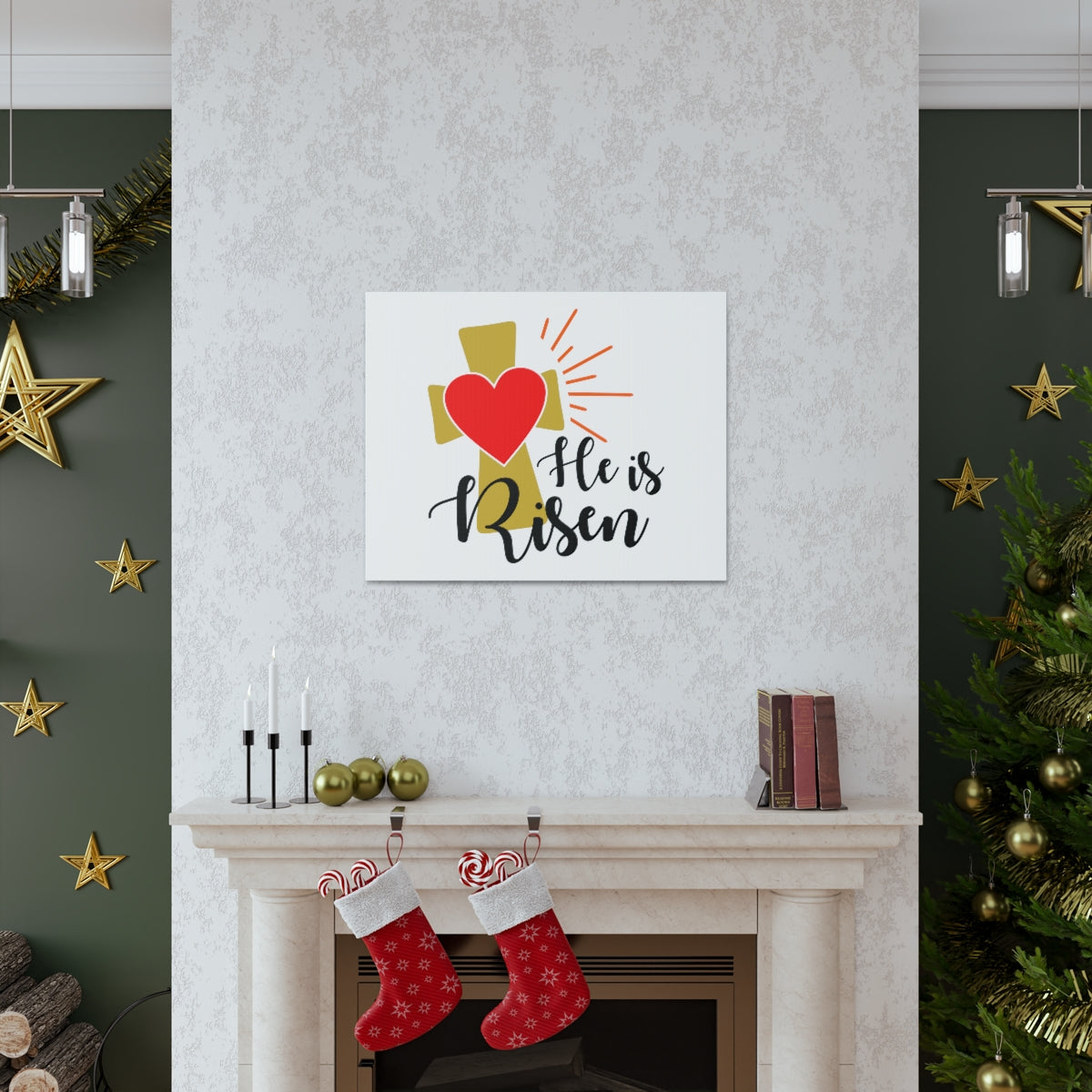 Scripture Walls He Is Risen 1 Peter 1:3 Christian Wall Art Print Ready to Hang Unframed-Express Your Love Gifts