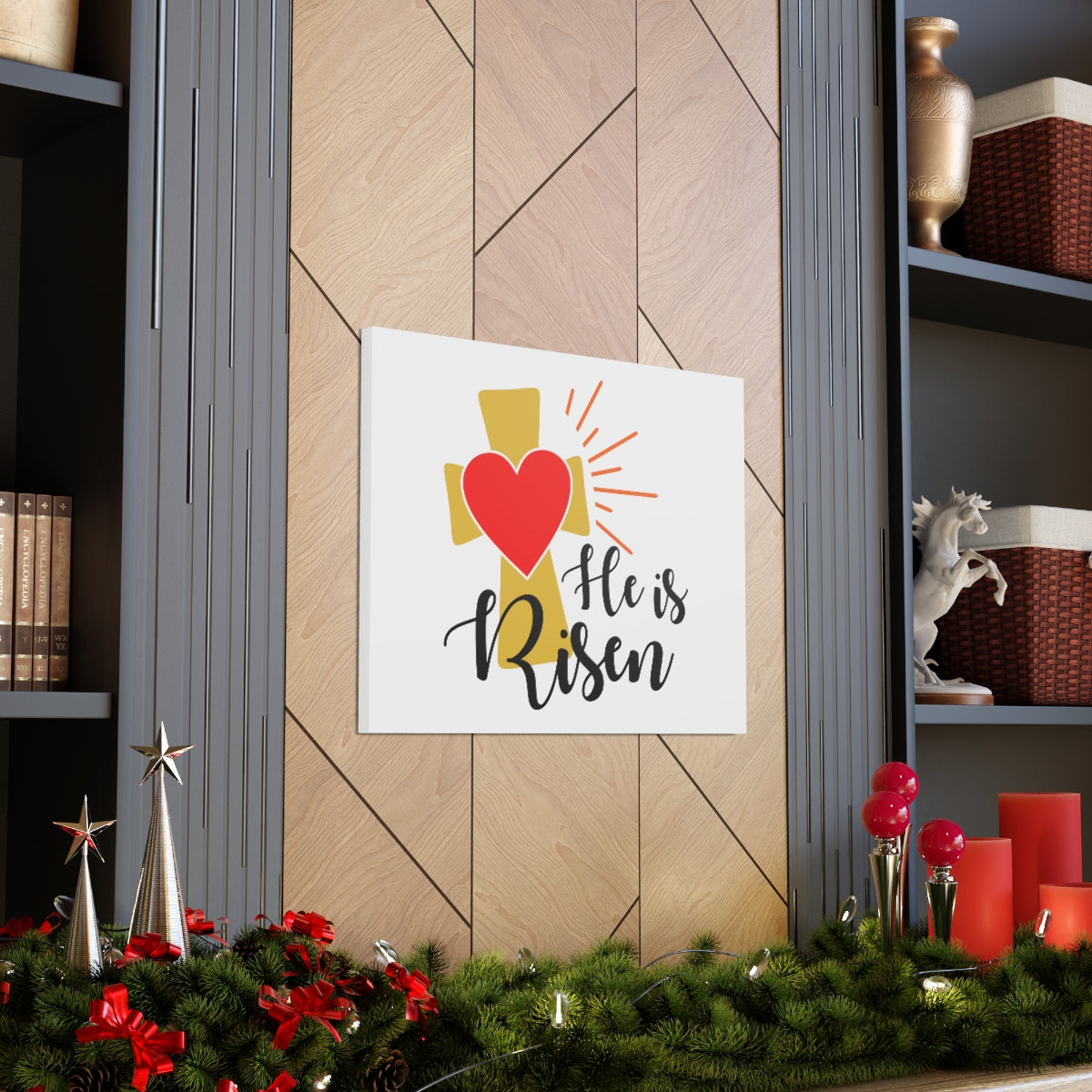 Scripture Walls He Is Risen 1 Peter 1:3 Christian Wall Art Print Ready to Hang Unframed-Express Your Love Gifts