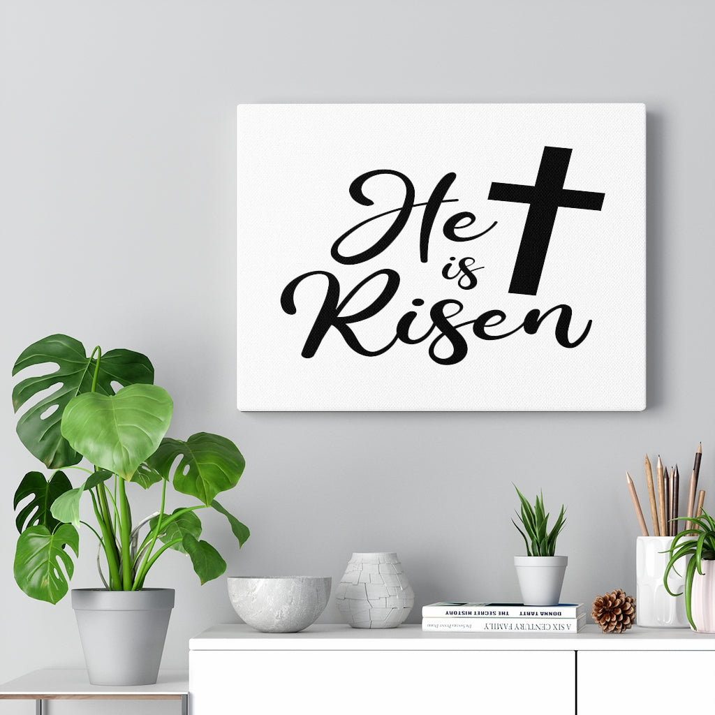 Scripture Walls He Is Risen Cross Bible Verse Canvas Christian Wall Art Ready to Hang Unframed-Express Your Love Gifts