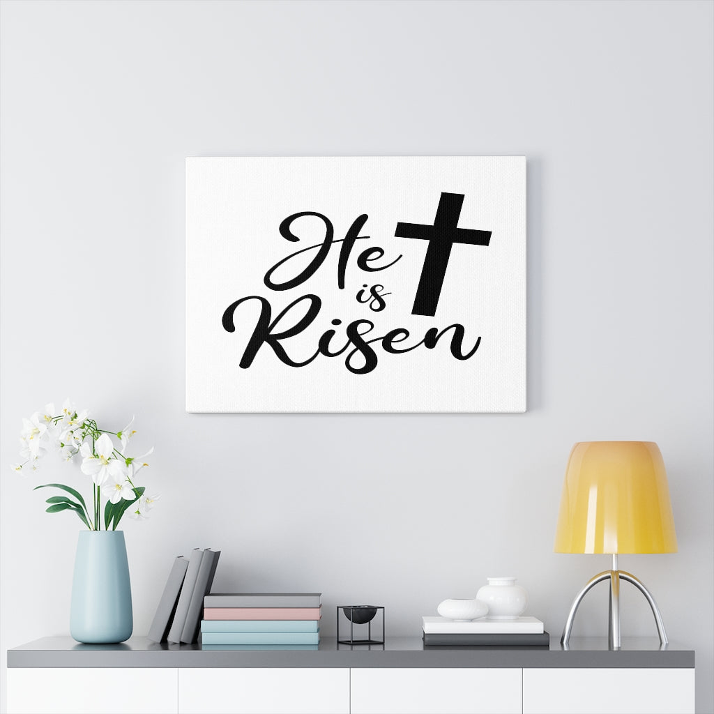 Scripture Walls He Is Risen Cross Bible Verse Canvas Christian Wall Art Ready to Hang Unframed-Express Your Love Gifts