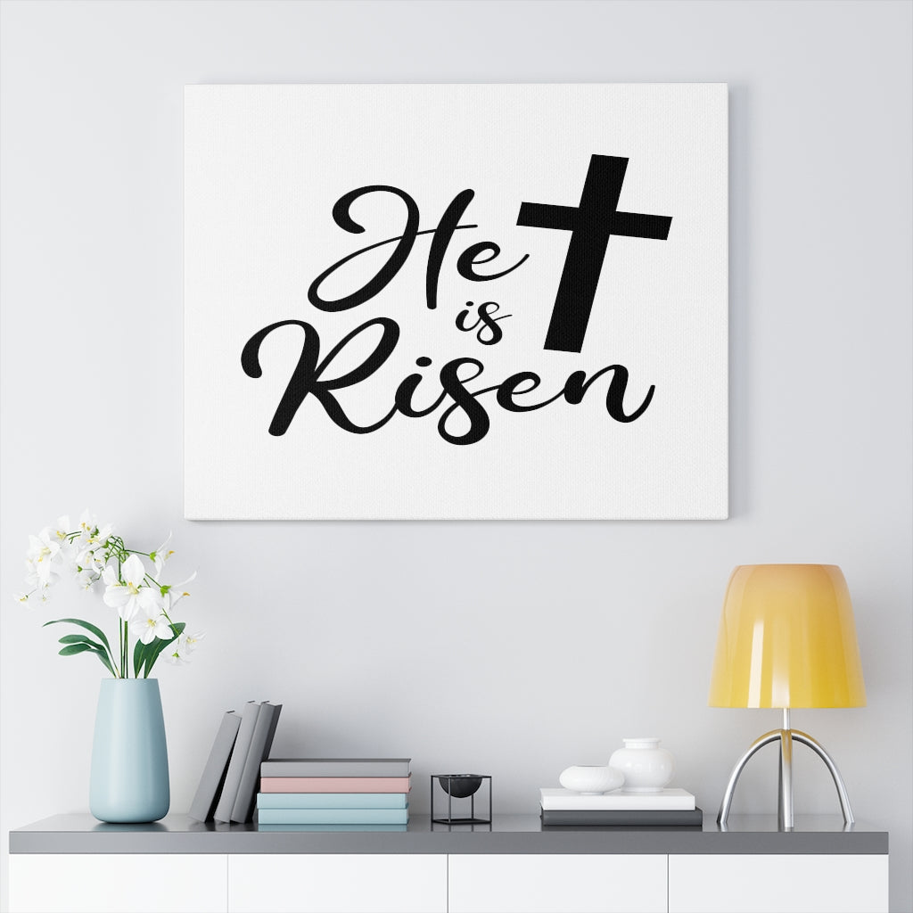 Scripture Walls He Is Risen Cross Bible Verse Canvas Christian Wall Art Ready to Hang Unframed-Express Your Love Gifts