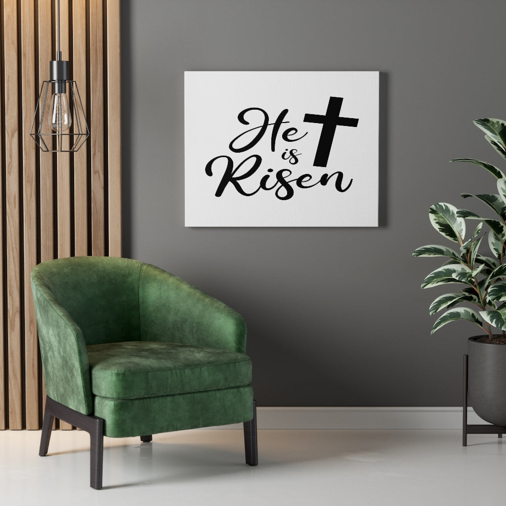 Scripture Walls He Is Risen Cross Bible Verse Canvas Christian Wall Art Ready to Hang Unframed-Express Your Love Gifts