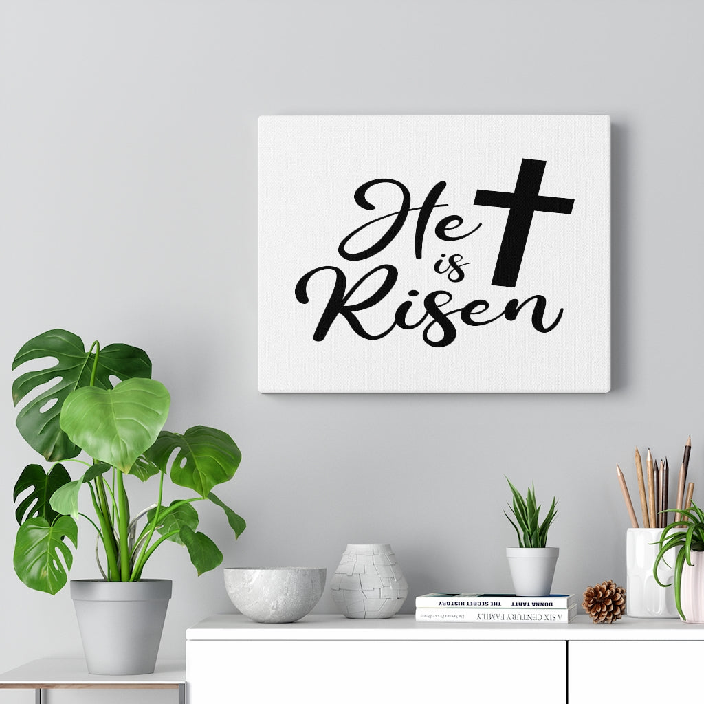 Scripture Walls He Is Risen Cross Bible Verse Canvas Christian Wall Art Ready to Hang Unframed-Express Your Love Gifts