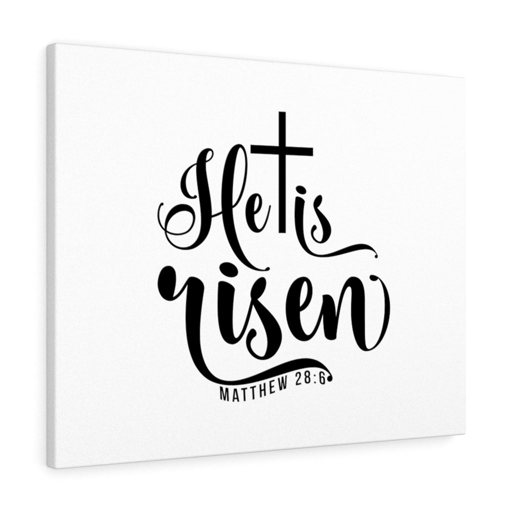 Scripture Walls He Is Risen Cross Matthew 28:6 Bible Verse Canvas Christian Wall Art Ready to Hang Unframed-Express Your Love Gifts