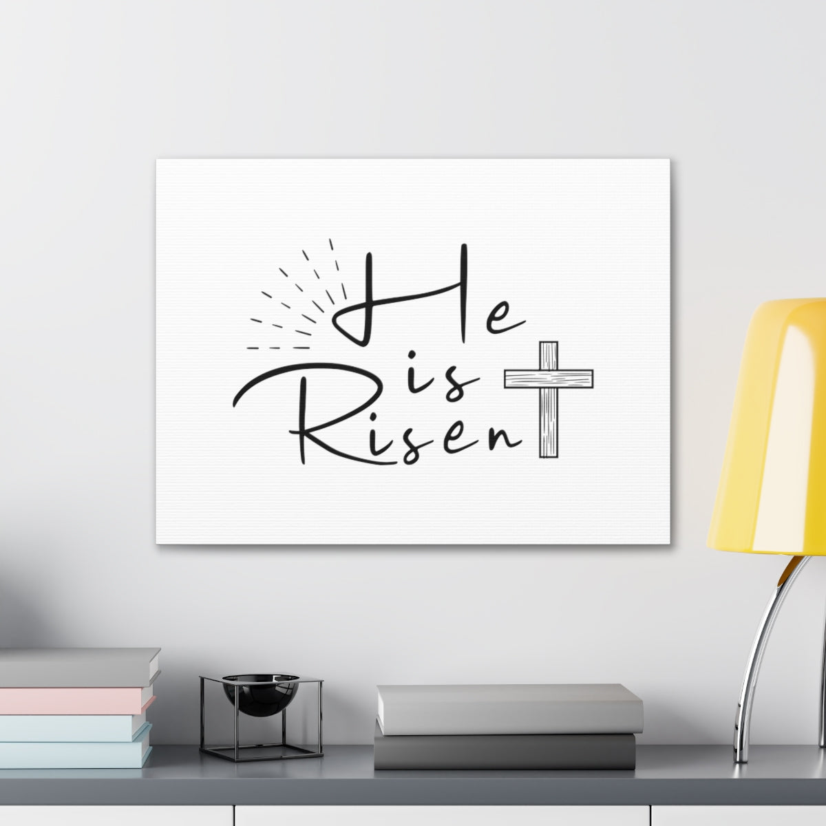 Scripture Walls He Is Risen Cross Matthew 28:6 Christian Wall Art Bible Verse Print Ready to Hang Unframed-Express Your Love Gifts