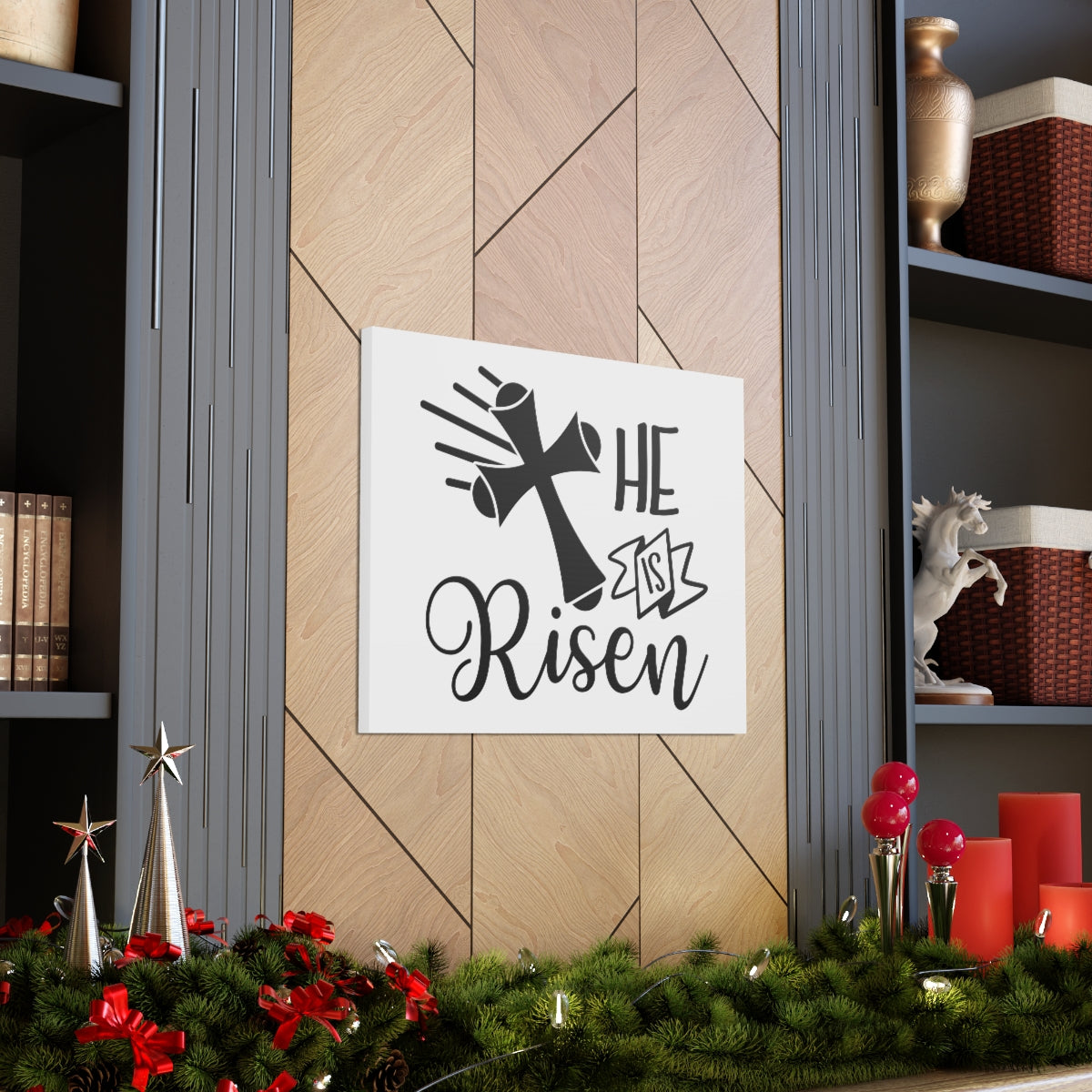 Scripture Walls He Is Risen Job 19:25 Christian Wall Art Print Ready to Hang Unframed-Express Your Love Gifts