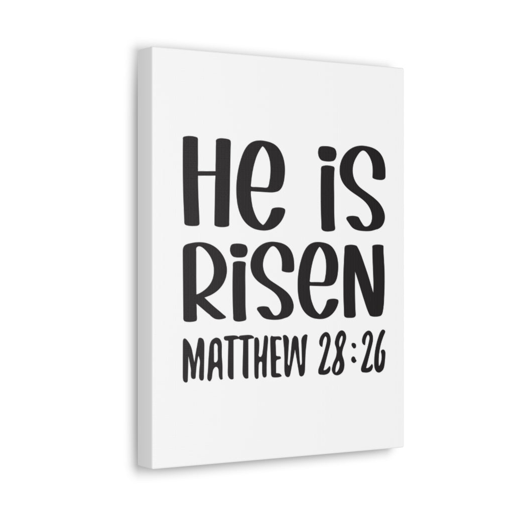 Scripture Walls He Is Risen Mathew 28:26 Bible Verse Canvas Christian Wall Art Ready To Hang Unframed-Express Your Love Gifts