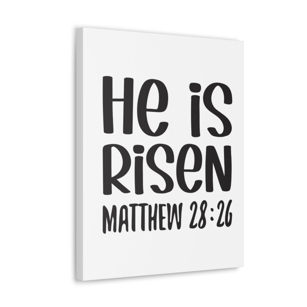 Scripture Walls He Is Risen Mathew 28:26 Bible Verse Canvas Christian Wall Art Ready To Hang Unframed-Express Your Love Gifts