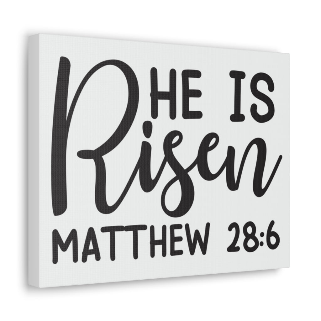 Scripture Walls He Is Risen Matthew 28:6 Bible Verse Canvas Christian Wall Art Ready To Hang Unframed-Express Your Love Gifts