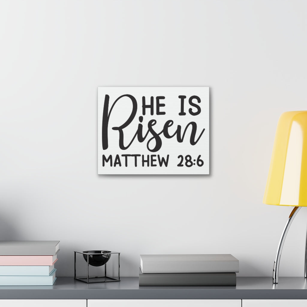 Scripture Walls He Is Risen Matthew 28:6 Bible Verse Canvas Christian Wall Art Ready To Hang Unframed-Express Your Love Gifts