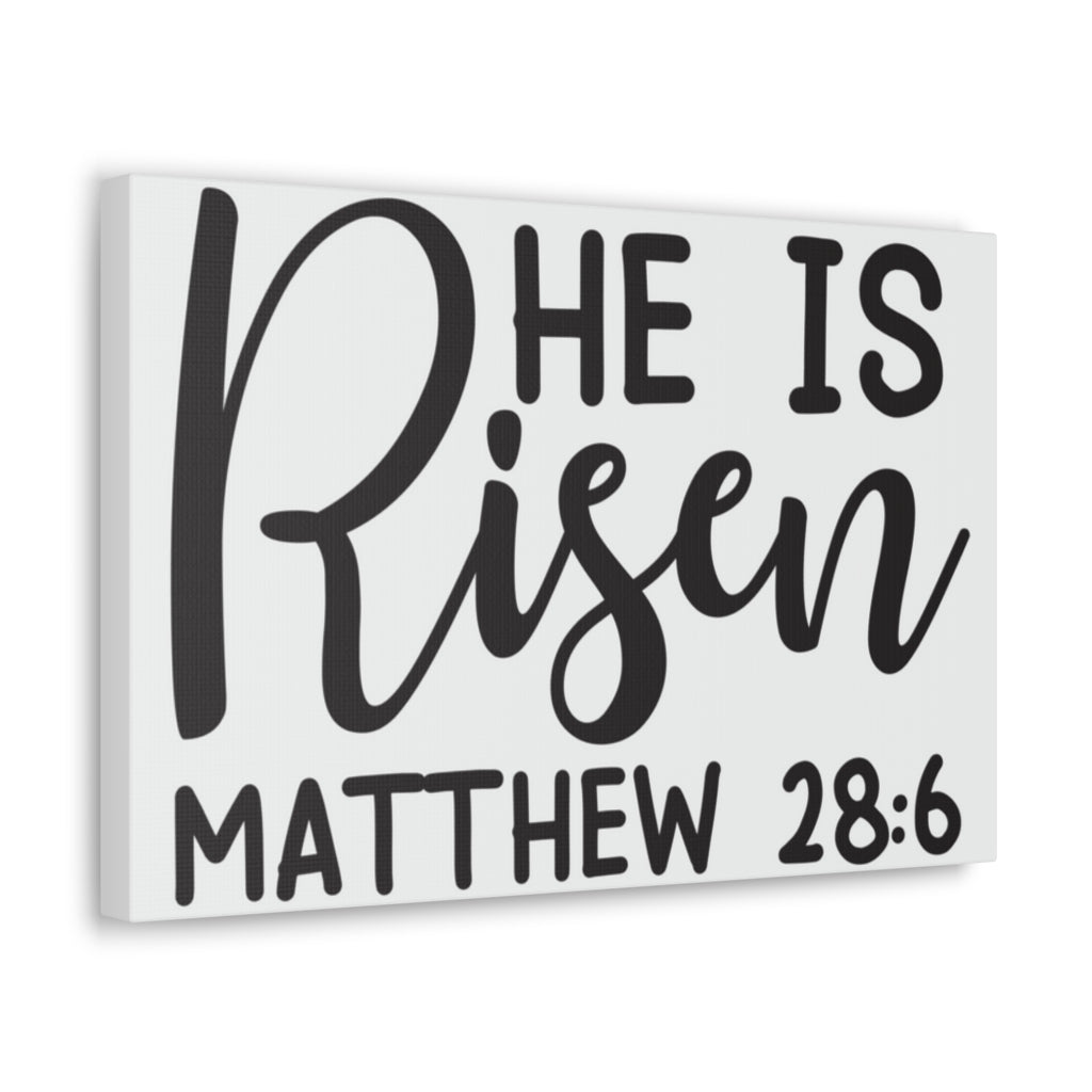 Scripture Walls He Is Risen Matthew 28:6 Bible Verse Canvas Christian Wall Art Ready To Hang Unframed-Express Your Love Gifts