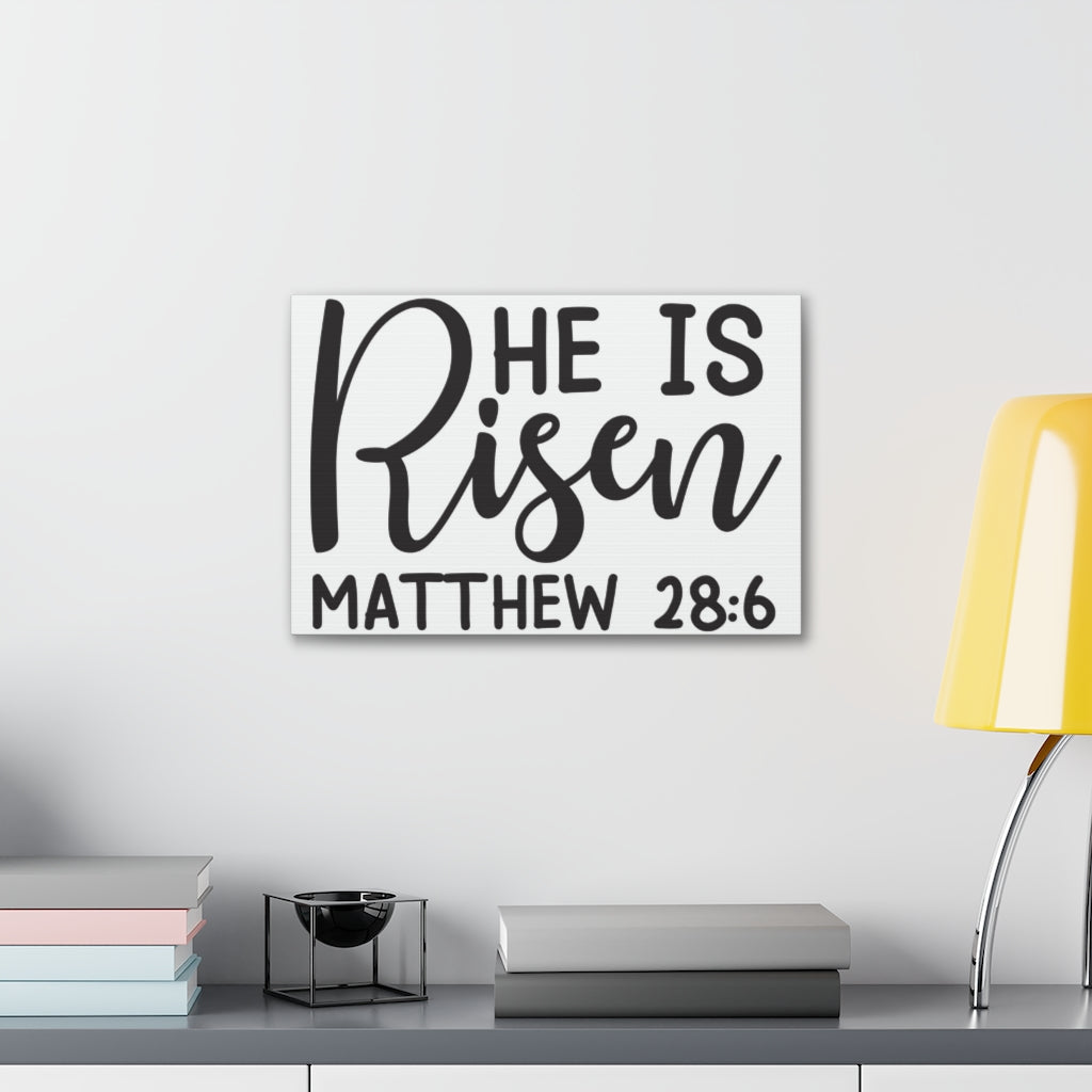 Scripture Walls He Is Risen Matthew 28:6 Bible Verse Canvas Christian Wall Art Ready To Hang Unframed-Express Your Love Gifts