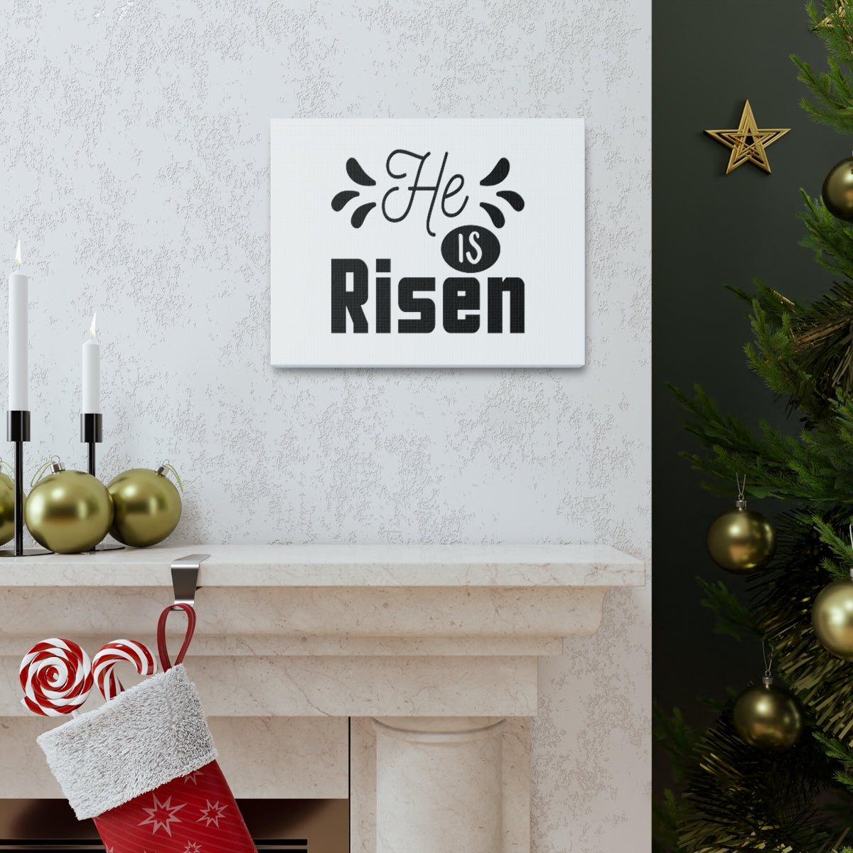 Scripture Walls He Is Risen Matthew 28:6 Christian Wall Art Bible Verse Print Ready to Hang Unframed-Express Your Love Gifts