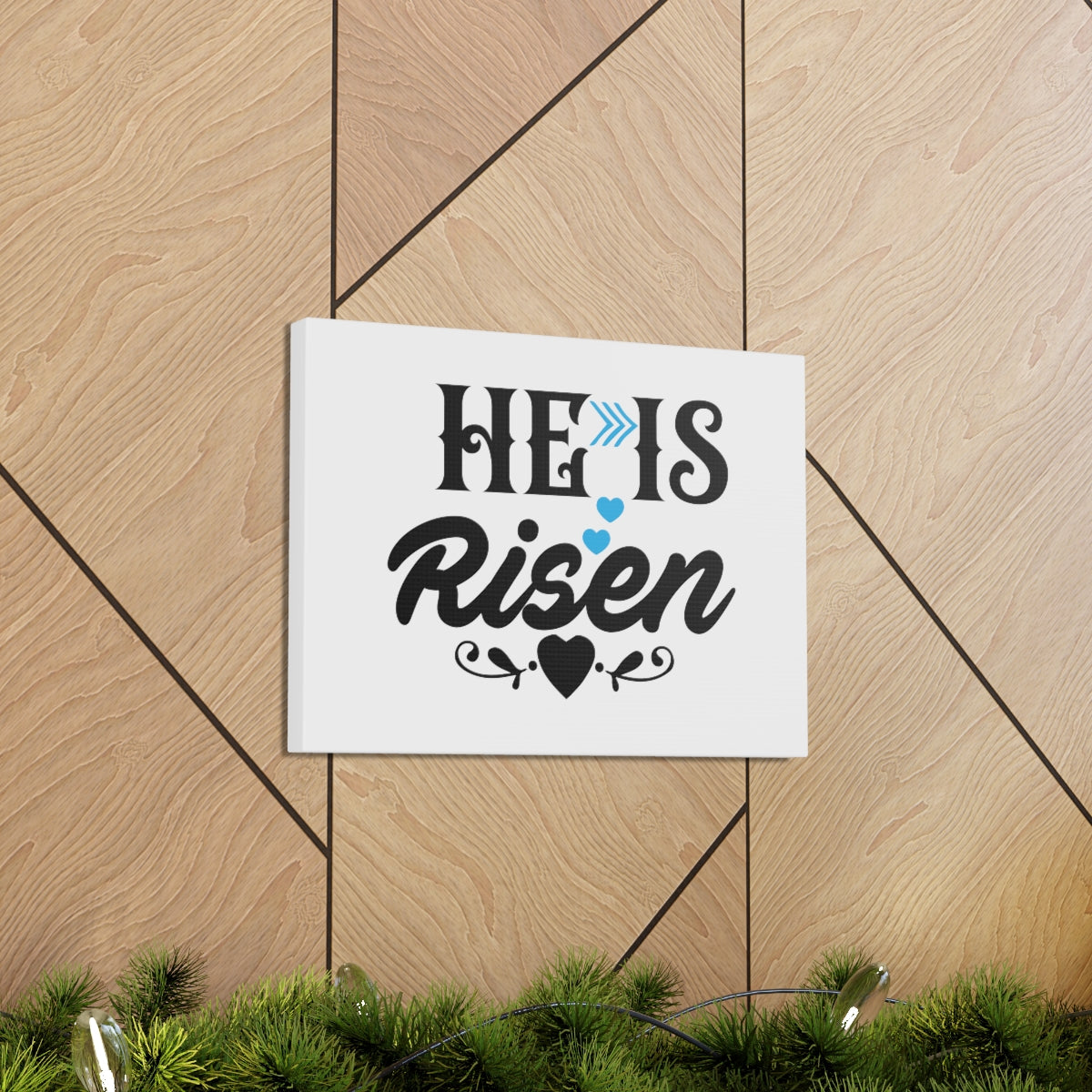 Scripture Walls He Is Risen Matthew 28:6 Heart Christian Wall Art Bible Verse Print Ready to Hang Unframed-Express Your Love Gifts