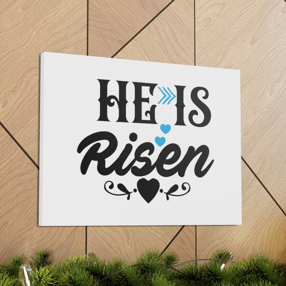 Scripture Walls He Is Risen Matthew 28:6 Heart Christian Wall Art Bible Verse Print Ready to Hang Unframed-Express Your Love Gifts