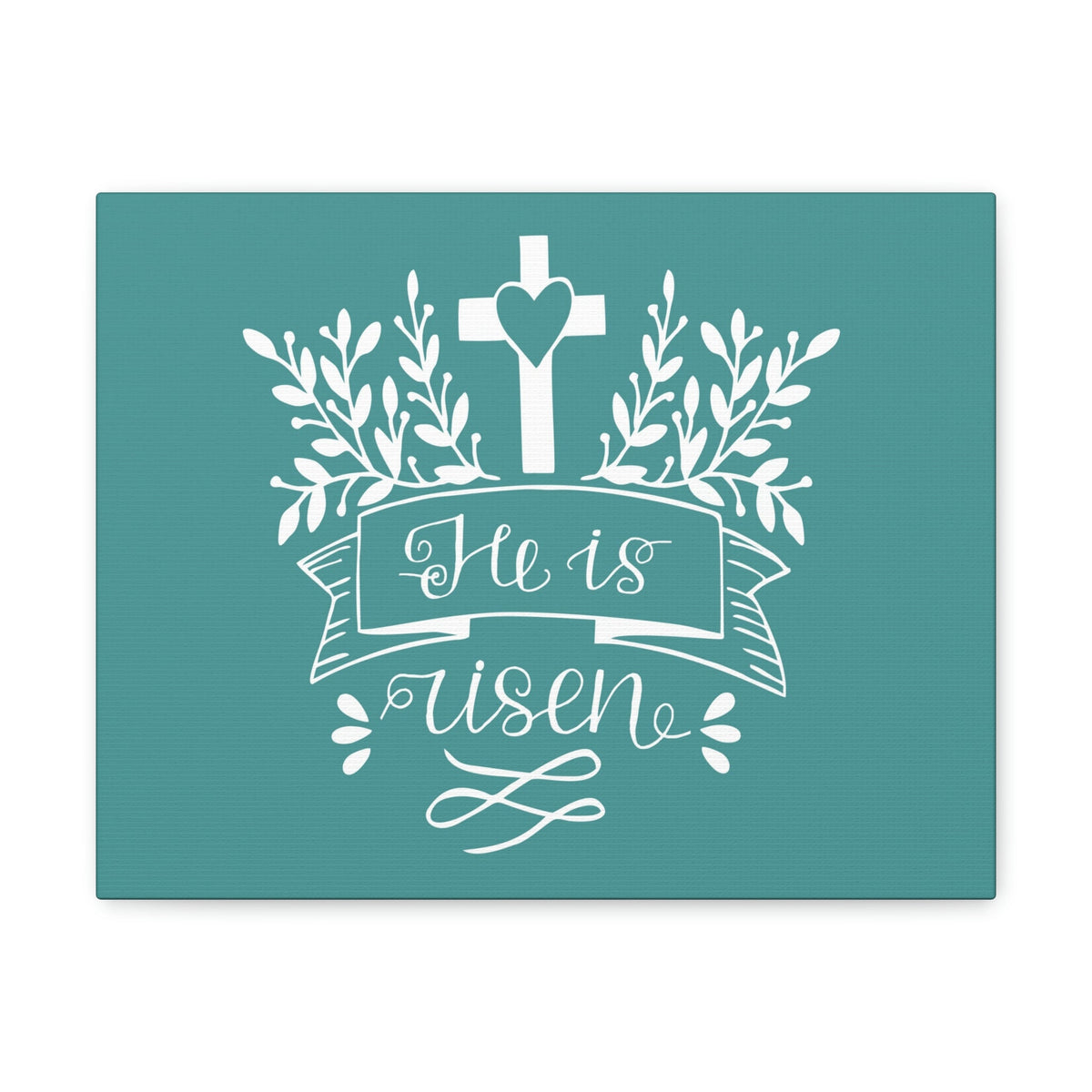 Scripture Walls He Is Risen Matthew 28:6 Teal Branches Christian Wall Art Bible Verse Print Ready to Hang Unframed-Express Your Love Gifts