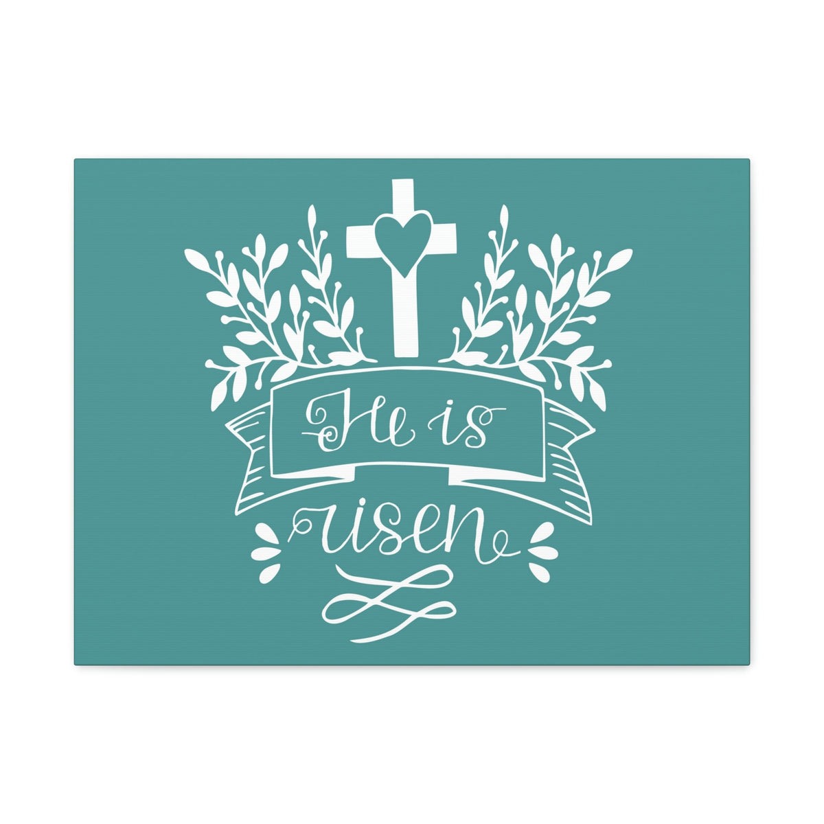 Scripture Walls He Is Risen Matthew 28:6 Teal Branches Christian Wall Art Bible Verse Print Ready to Hang Unframed-Express Your Love Gifts