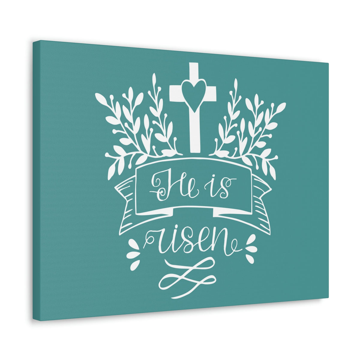 Scripture Walls He Is Risen Matthew 28:6 Teal Branches Christian Wall Art Bible Verse Print Ready to Hang Unframed-Express Your Love Gifts