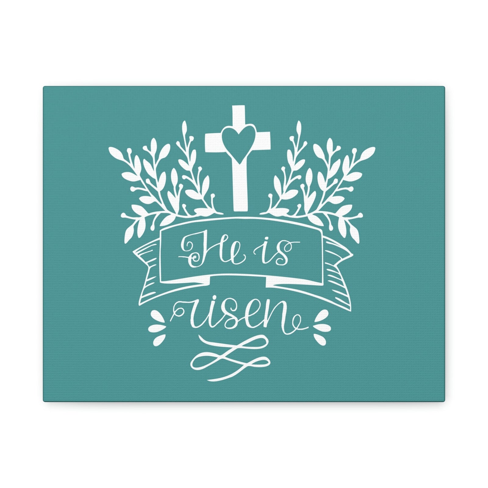 Scripture Walls He Is Risen Matthew 28:6 Teal Branches Christian Wall Art Bible Verse Print Ready to Hang Unframed-Express Your Love Gifts