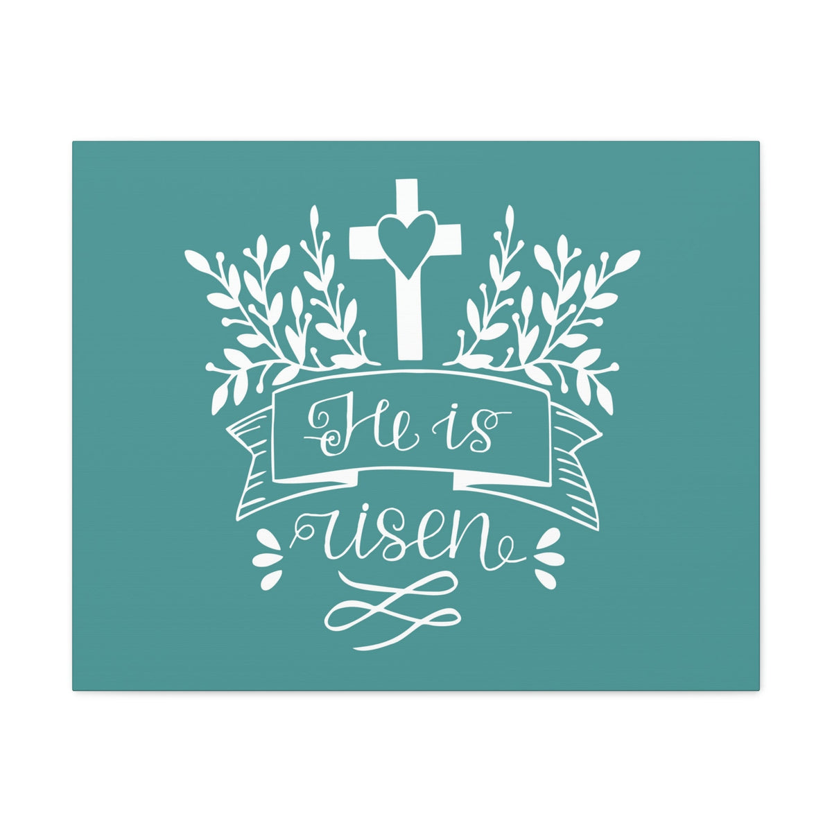 Scripture Walls He Is Risen Matthew 28:6 Teal Branches Christian Wall Art Bible Verse Print Ready to Hang Unframed-Express Your Love Gifts