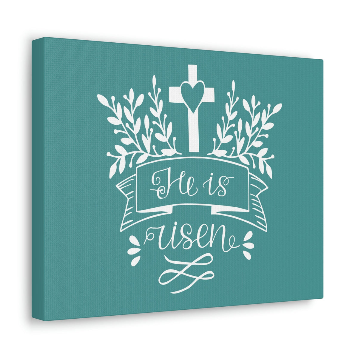 Scripture Walls He Is Risen Matthew 28:6 Teal Branches Christian Wall Art Bible Verse Print Ready to Hang Unframed-Express Your Love Gifts